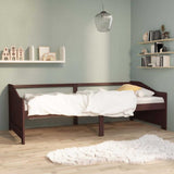 Vidaxl bedbank 3-zits massief grenenhout donkerbruin 90x200 cm