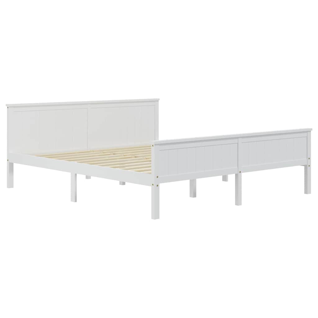 Vidaxl bedframe massief grenenhout wit 200x200 cm