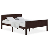 Vidaxl bedframe massief grenenhout donkerbruin 160x200 cm