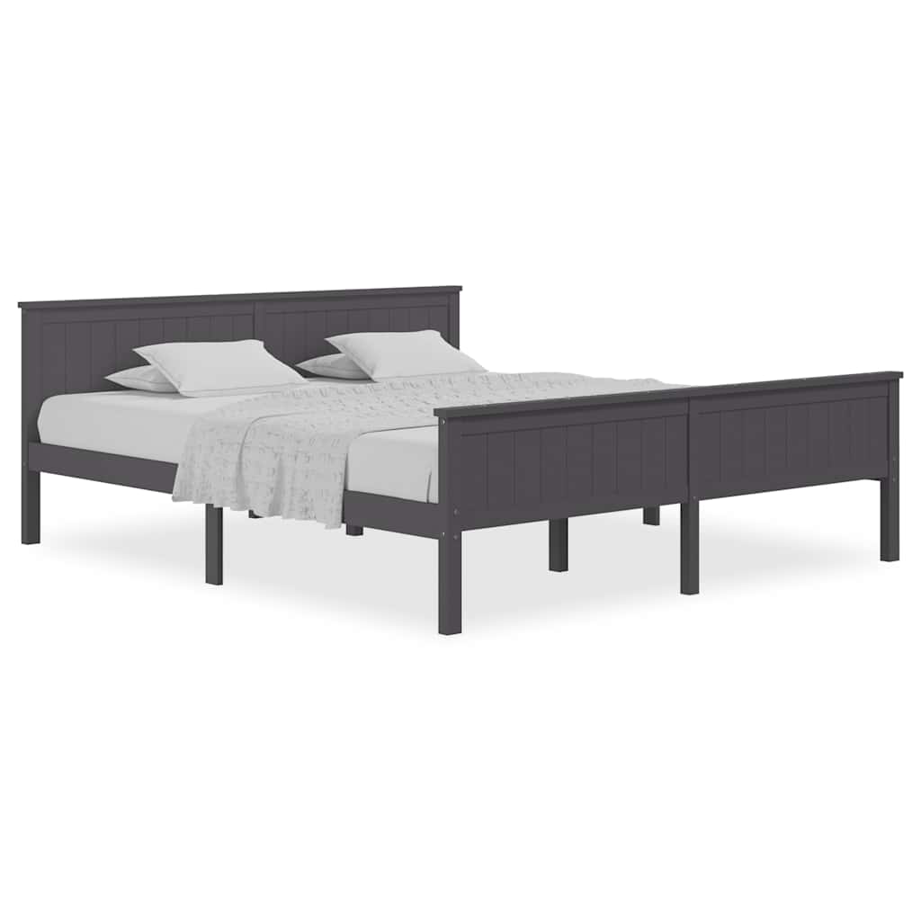 Vidaxl bedframe massief grenenhout grijs 200x200 cm