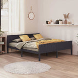 Vidaxl bedframe massief grenenhout grijs 200x200 cm