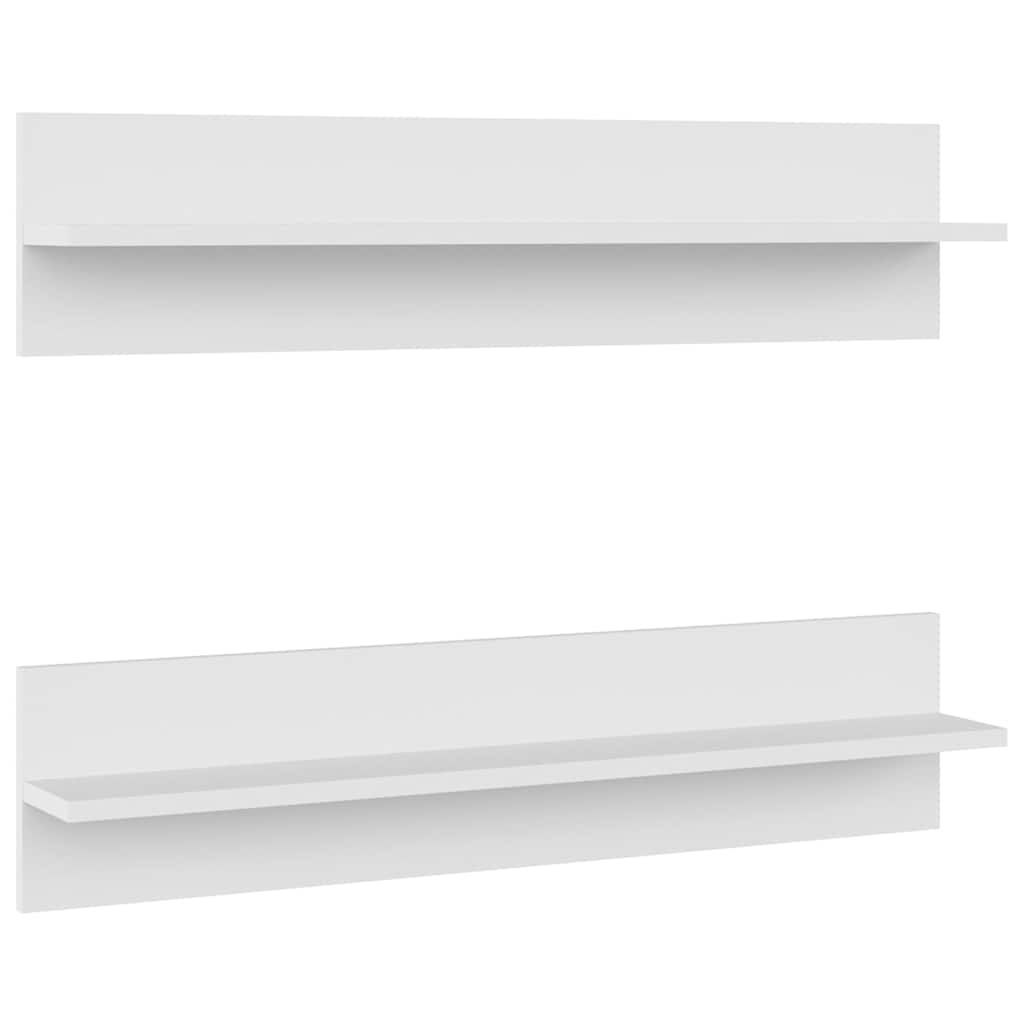 Vidaxl wandschappen 2 st 80x11,5x18 cm bewerkt hout wit