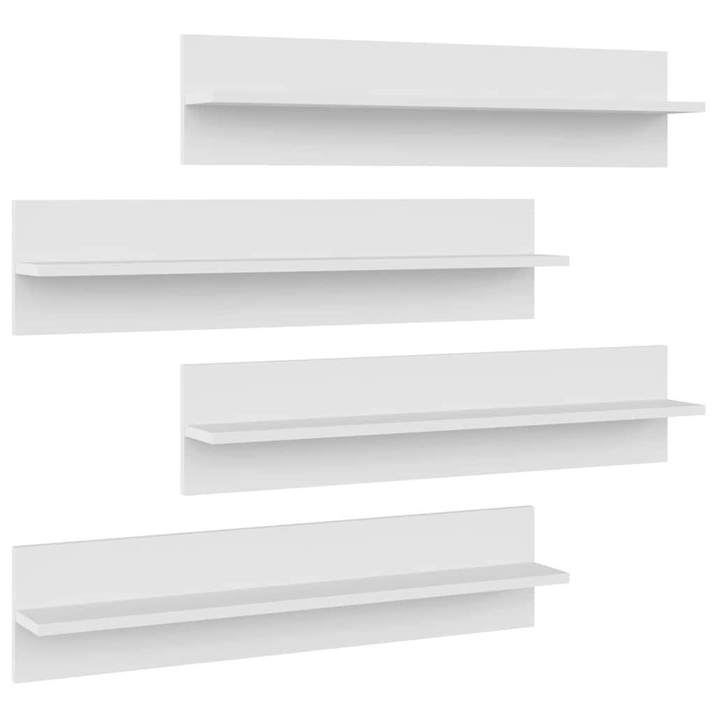 Vidaxl wandschappen 4 st 80x11,5x18 cm bewerkt hout wit