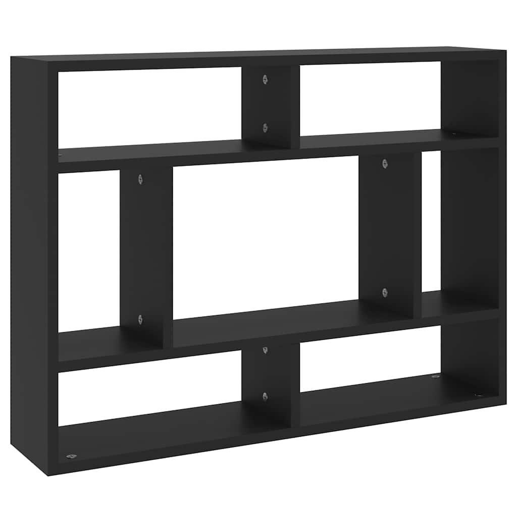 Vidaxl wandschap 75x16x55 cm bewerkt hout zwart