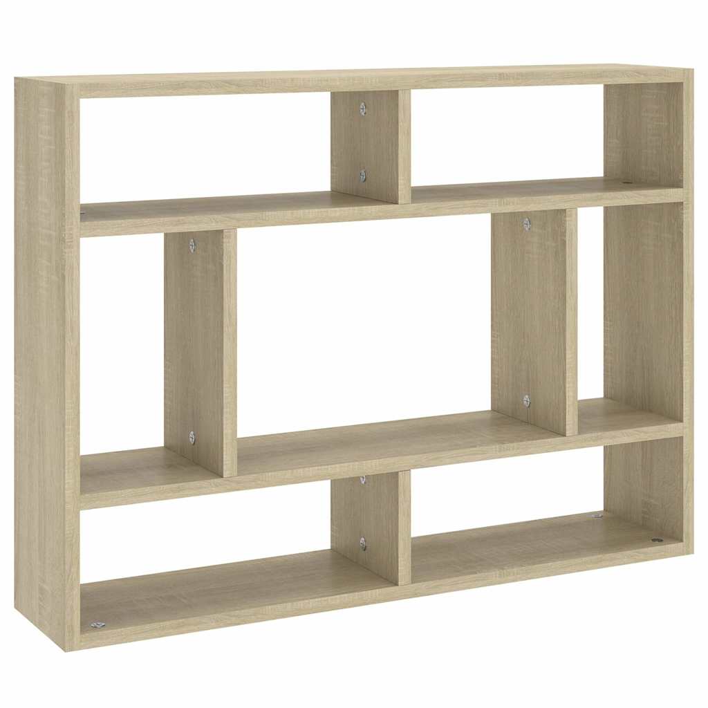 Vidaxl wandschap 75x16x55 cm bewerkt hout sonoma eikenkleurig