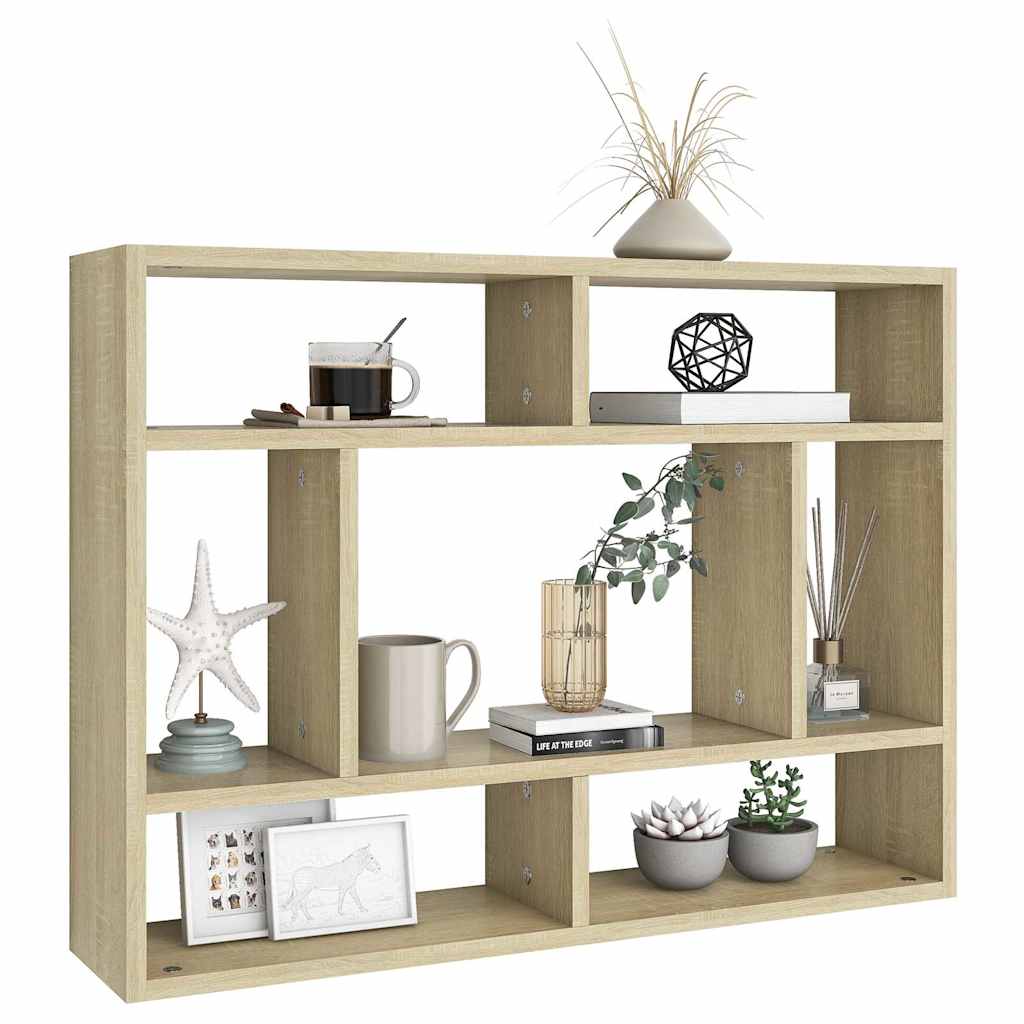 Vidaxl wandschap 75x16x55 cm bewerkt hout sonoma eikenkleurig