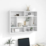 Vidaxl wandschap 75x16x55 cm bewerkt hout hoogglans wit