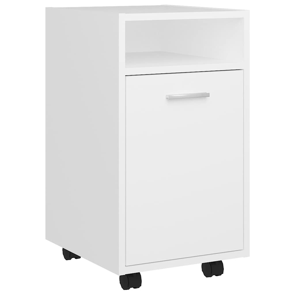 Vidaxl bijzetkast met wielen 33x38x60 cm bewerkt hout wit