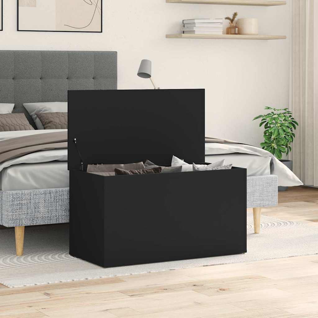 Vidaxl opbergkist 84x42x46 cm bewerkt hout zwart