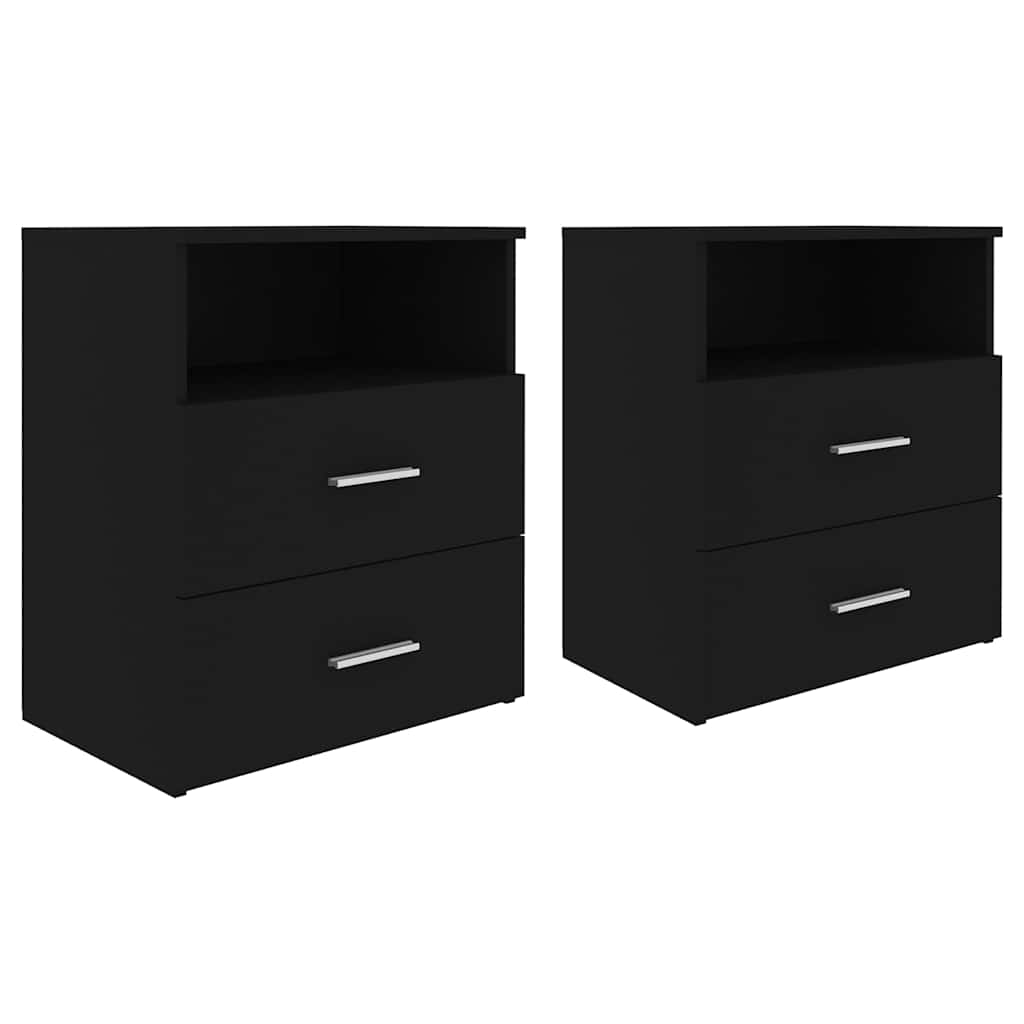 Vidaxl nachtkastjes 2 st 50x32x60 cm zwart