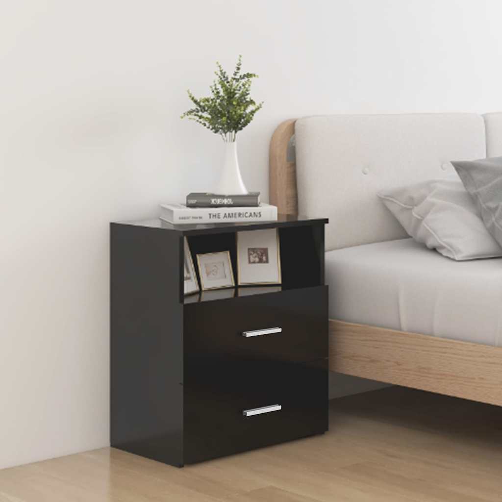 Vidaxl nachtkastjes 2 st 50x32x60 cm zwart