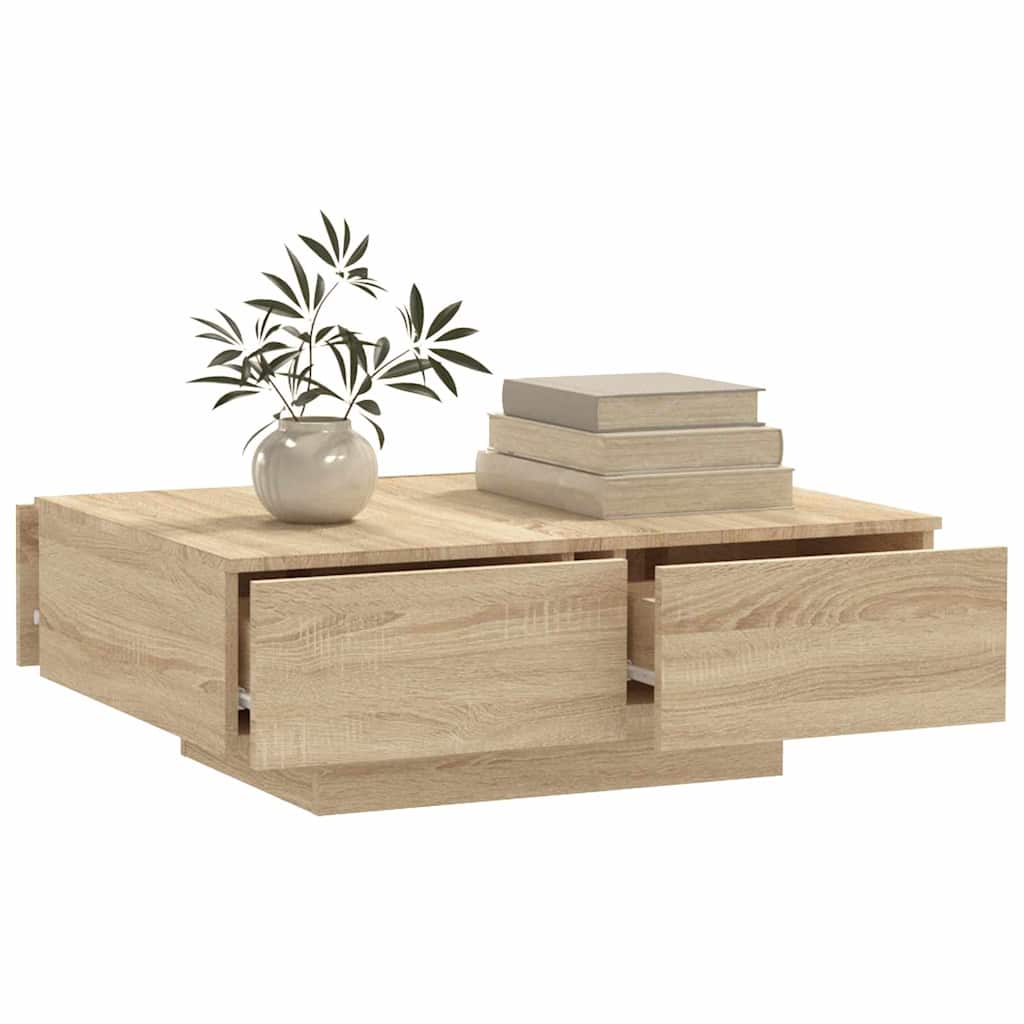 Vidaxl salontafel 90x60x31 cm bewerkt hout sonoma eikenkleurig