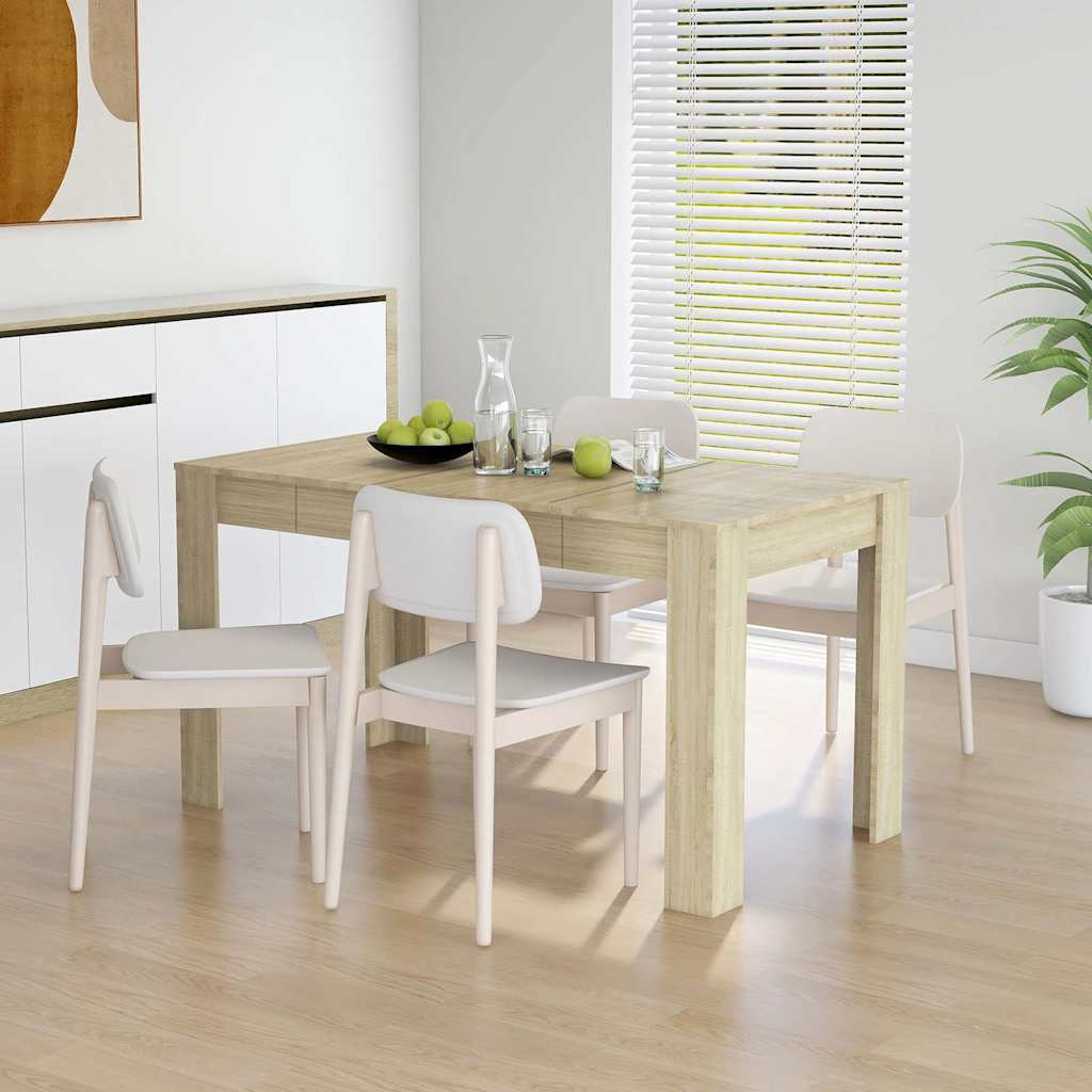 Vidaxl eettafel 140x74,5x76 cm spaanplaat sonoma eikenkleurig