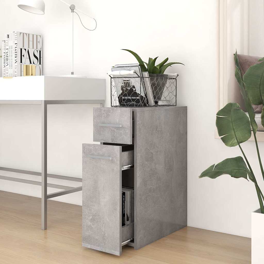 Vidaxl apothekerskast 20x45,5x60 cm bewerkt hout betongrijs