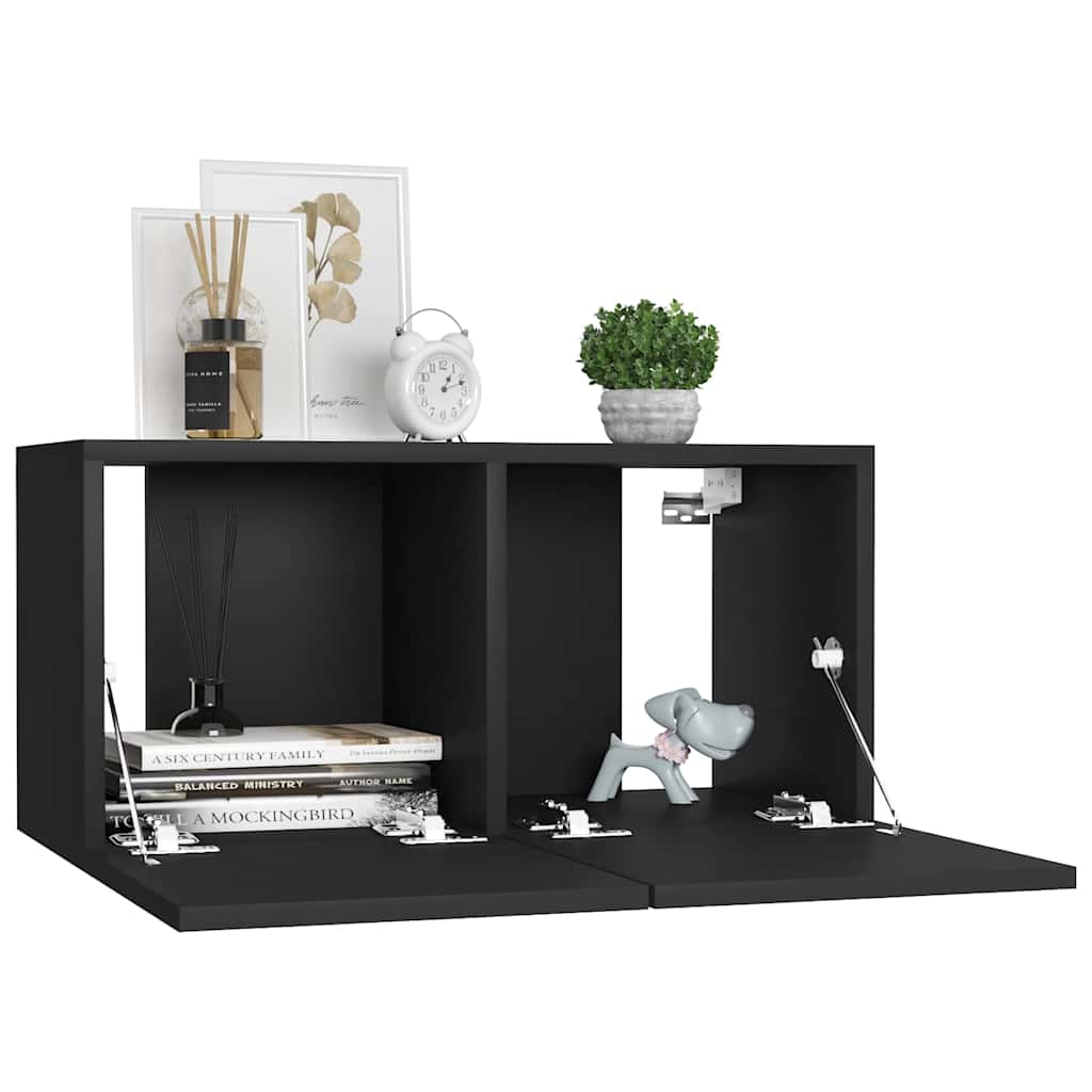 Vidaxl tv-hangmeubelen 2 st 60x30x30 cm zwart