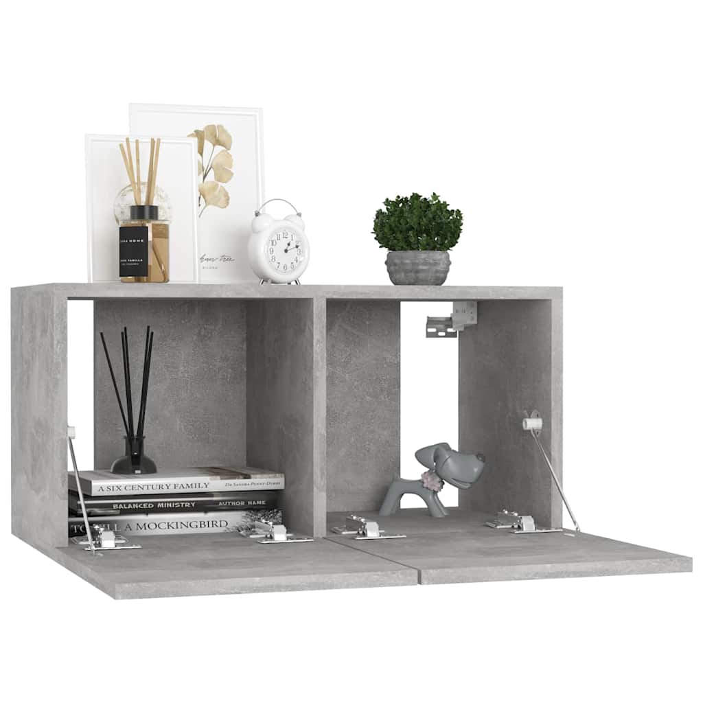 Vidaxl tv-hangmeubelen 2 st 60x30x30 cm betongrijs