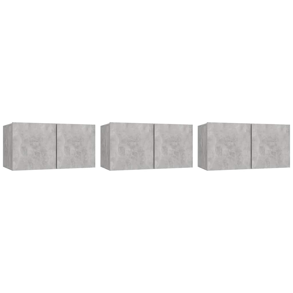 Vidaxl tv-hangmeubelen 3 st 60x30x30 cm betongrijs