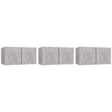 Vidaxl tv-hangmeubelen 3 st 60x30x30 cm betongrijs