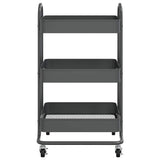 Vidaxl trolley 3-laags 43x34x79 cm staal antracietkleurig
