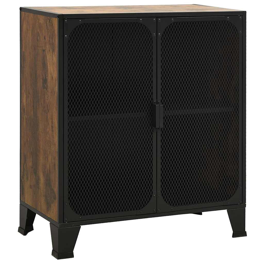 Vidaxl opbergkast 72x36x82 cm metaal en mdf rustiek bruin