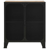 Vidaxl opbergkast 72x36x82 cm metaal en mdf rustiek bruin