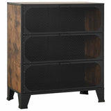 Vidaxl opbergkast 72x36x82 cm metaal en mdf rustiek bruin