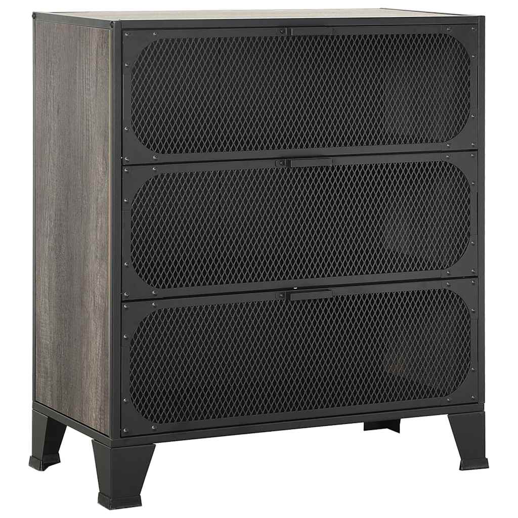 Vidaxl opbergkast 72x36x82 cm metaal en mdf grijs