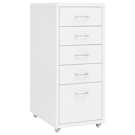 Vidaxl ladeblok verrijdbaar 28x41x69 cm metaal wit