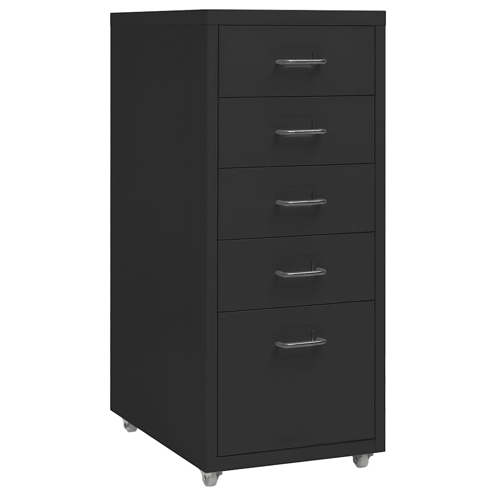 Vidaxl ladeblok verrijdbaar 28x41x69 cm metaal zwart
