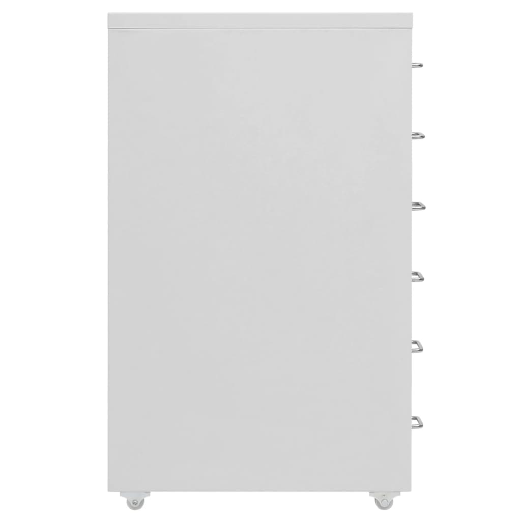 Vidaxl ladeblok verrijdbaar 28x41x69 cm metaal grijs