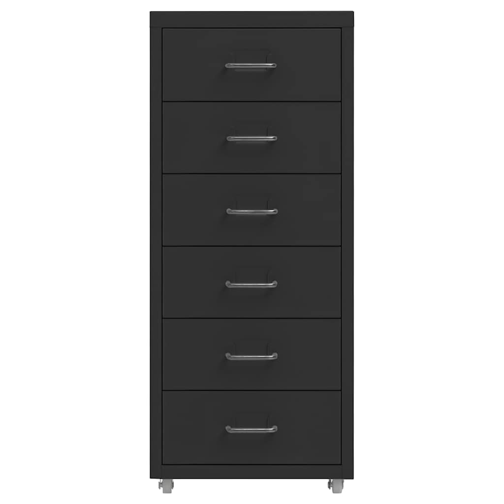 Vidaxl ladeblok verrijdbaar 28x41x69 cm metaal zwart