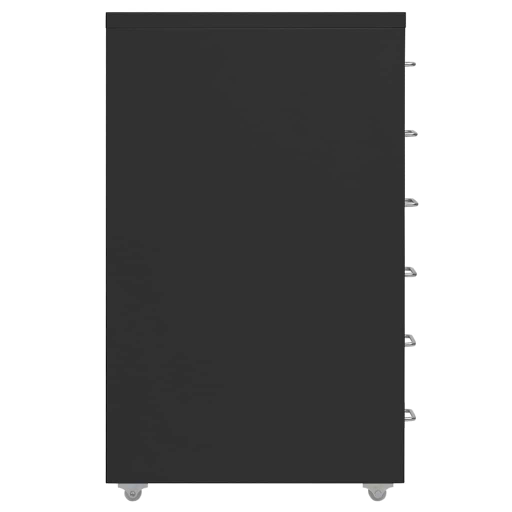 Vidaxl ladeblok verrijdbaar 28x41x69 cm metaal zwart