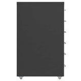 Vidaxl ladeblok verrijdbaar 28x41x69 cm metaal antracietkleurig