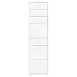 Vidaxl ladeblok verrijdbaar 28x41x109 cm metaal wit
