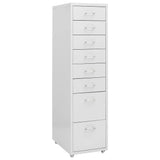 Vidaxl ladeblok verrijdbaar 28x41x109 cm metaal grijs