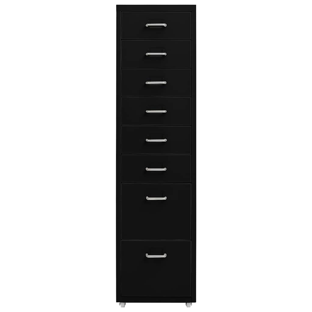 Vidaxl ladeblok verrijdbaar 28x41x109 cm metaal zwart