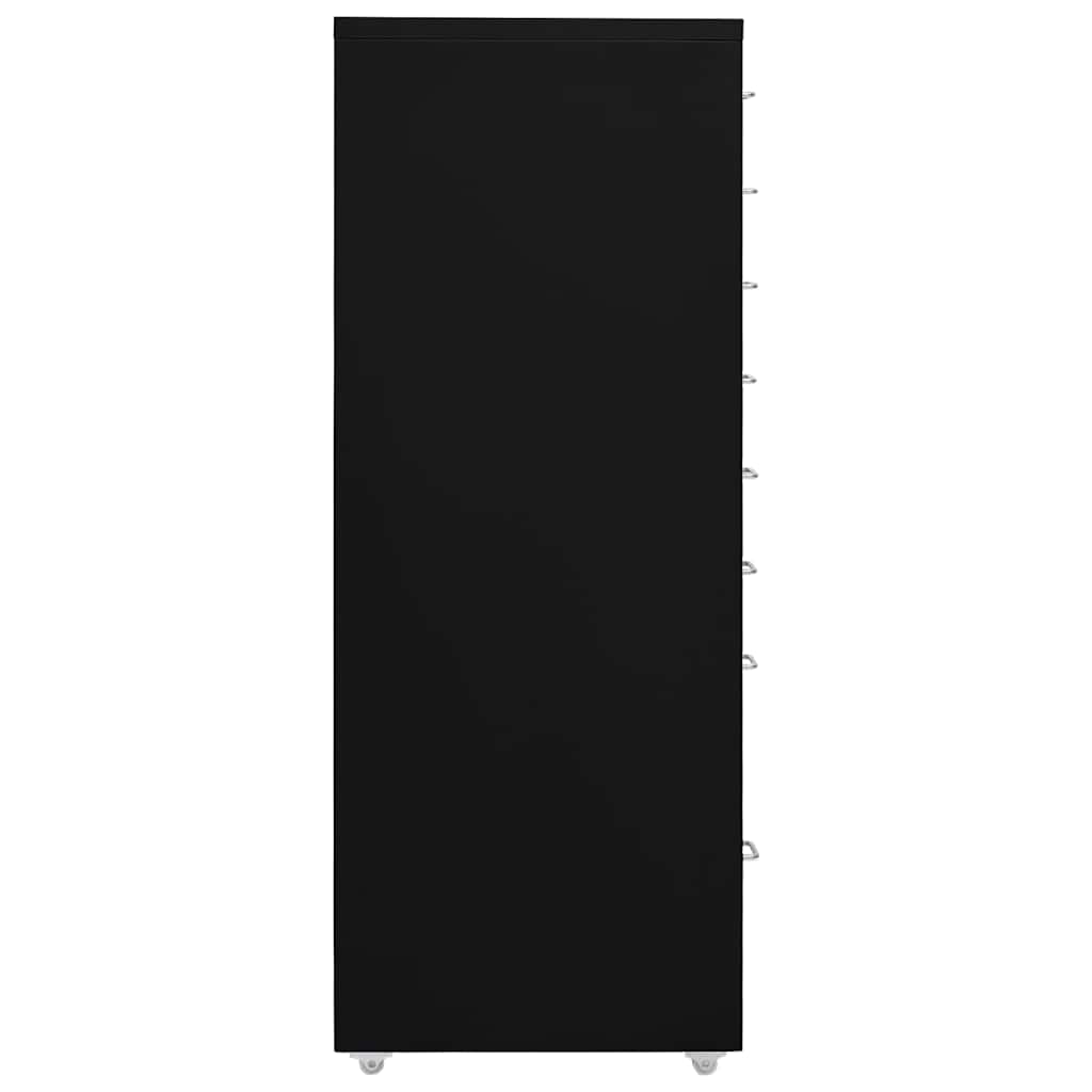 Vidaxl ladeblok verrijdbaar 28x41x109 cm metaal zwart
