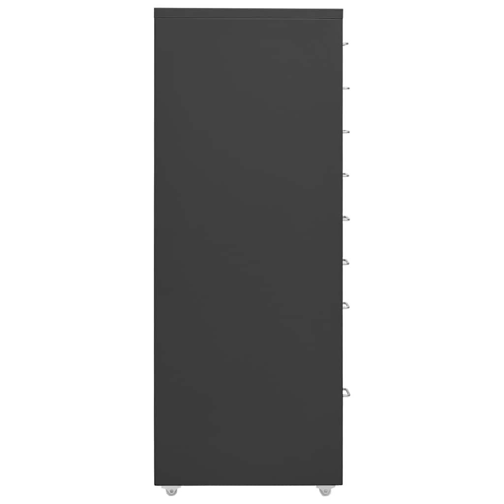 Vidaxl ladeblok verrijdbaar 28x41x109 cm metaal antracietkleurig
