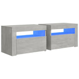 Vidaxl nachtkastjes 2 st met led-verlichting 60x35x40 cm betongrijs