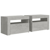 Vidaxl nachtkastjes 2 st met led-verlichting 60x35x40 cm betongrijs