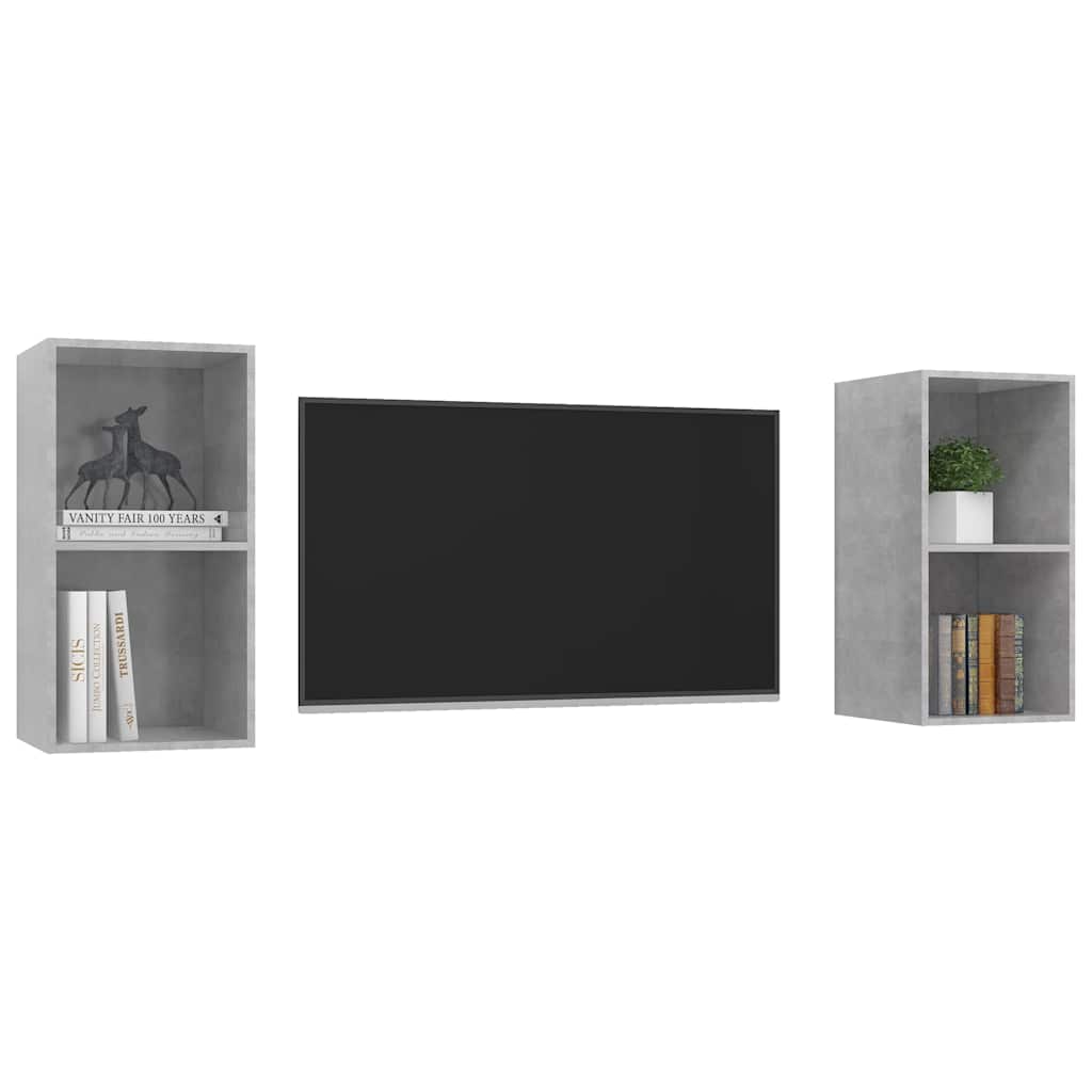 Vidaxl tv-wandmeubelen 2 st spaanplaat betongrijs