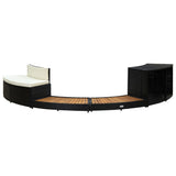 Vidaxl Spa -mouw Poly Rattan y Solid Acaciahout Black