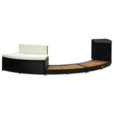 Vidaxx contour de spa poly rotin et bois d'acacia massif noir