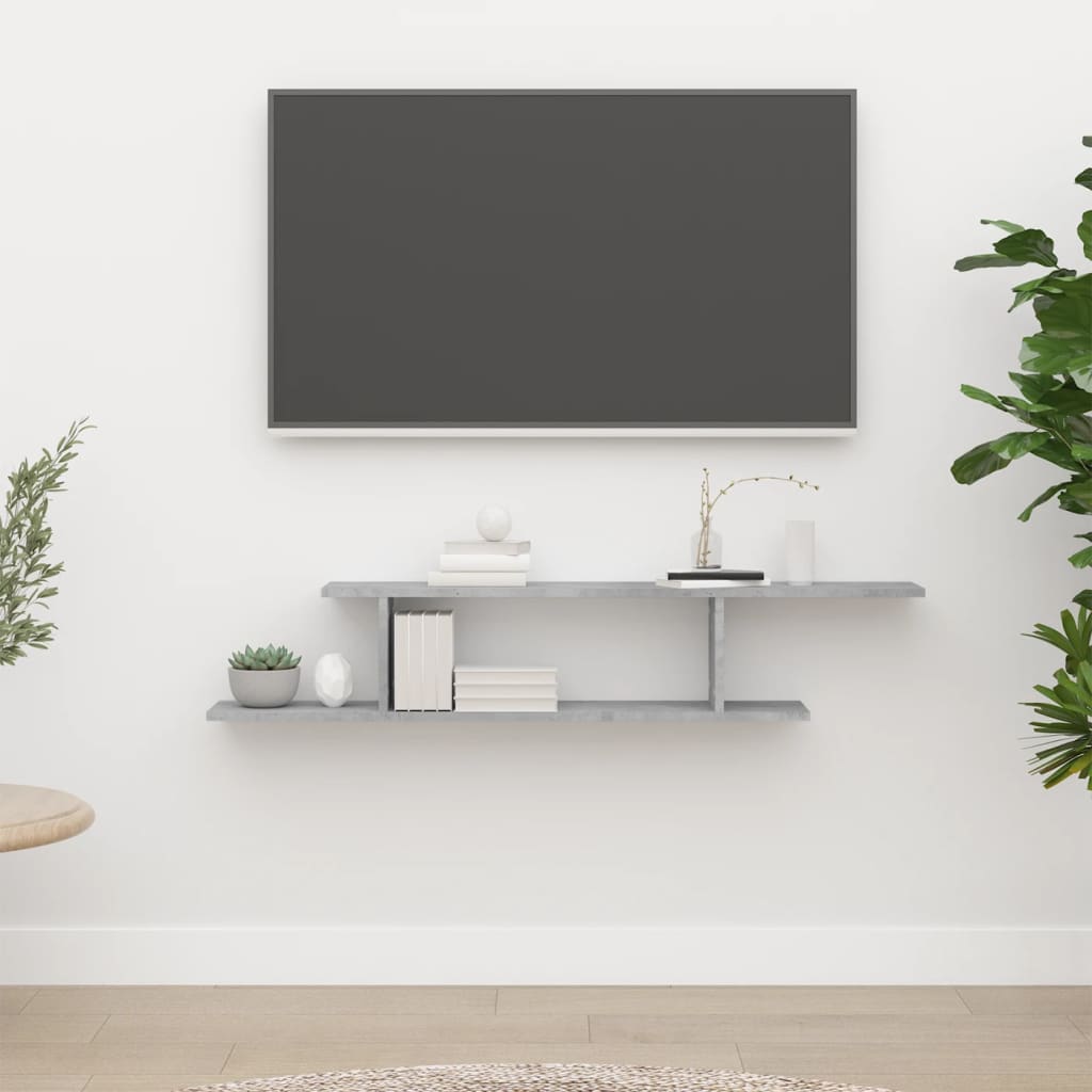 Vidaxl tv-wandschap 125x18x23 cm bewerkt hout betongrijs