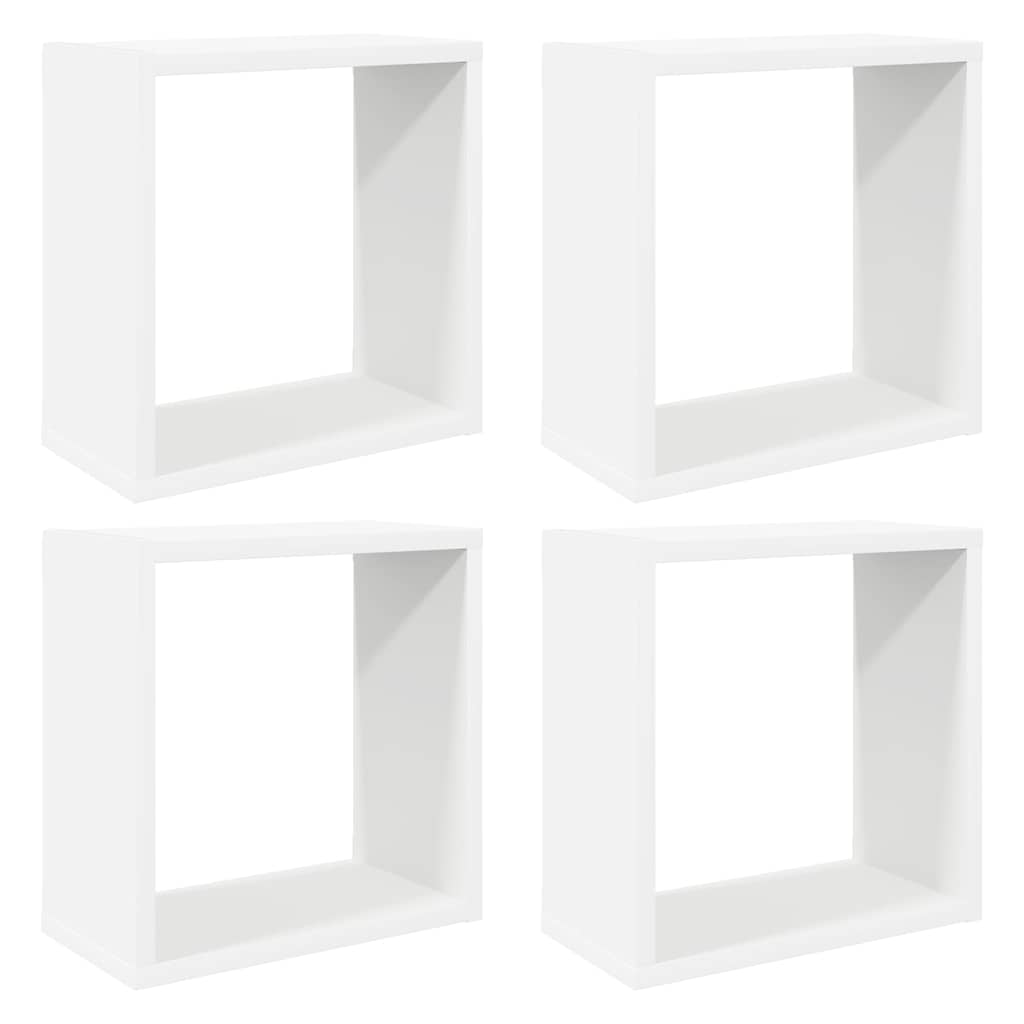 Vidaxl wandschappen kubus 4 st 30x15x30 cm wit