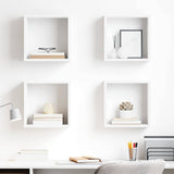 Vidaxl wandschappen kubus 4 st 30x15x30 cm wit