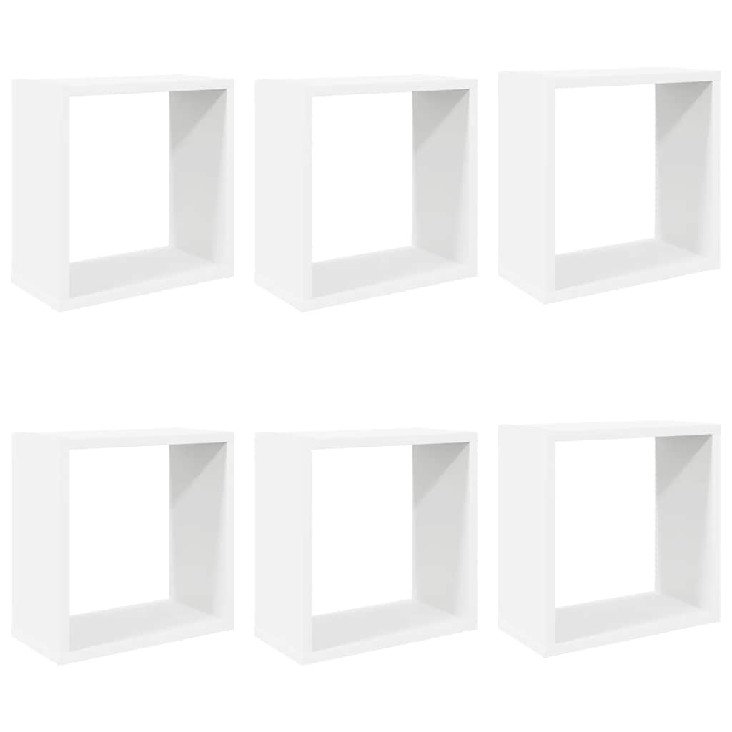 Vidaxl wandschappen kubus 6 st 30x15x30 cm wit
