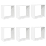 Vidaxl wandschappen kubus 6 st 30x15x30 cm wit