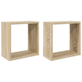 Vidaxl wandschappen kubus 2 st 30x15x30 cm sonoma eikenkleurig