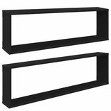 Vidaxl wandschappen kubus 2 st 100x15x30 cm bewerkt hout zwart
